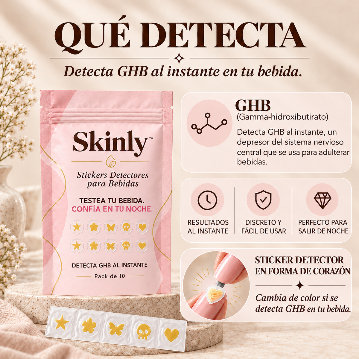 Pegatinas detectoras para bebidas: tus uñas ahora pueden comprobar tu bebida